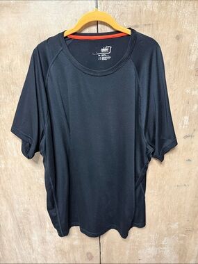 Sundry Black Short Sleeve Athletic Tee with Orange Neck Trim